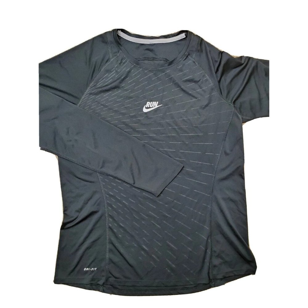 Nike Dri-Fit Women's L (12-14) Black Long Sleeve Athletic Performance Stretch